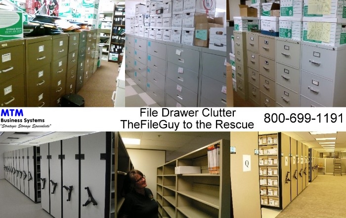 Fix Filing Drawer Clutter with High Density Mobile Shelving from MTM Business Systems